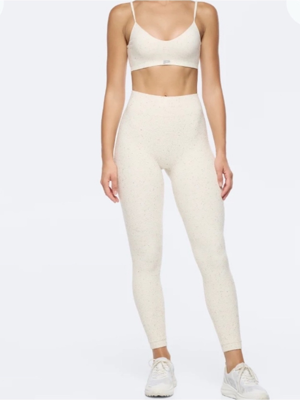 Prozis White Speckled High-Waist Leggings